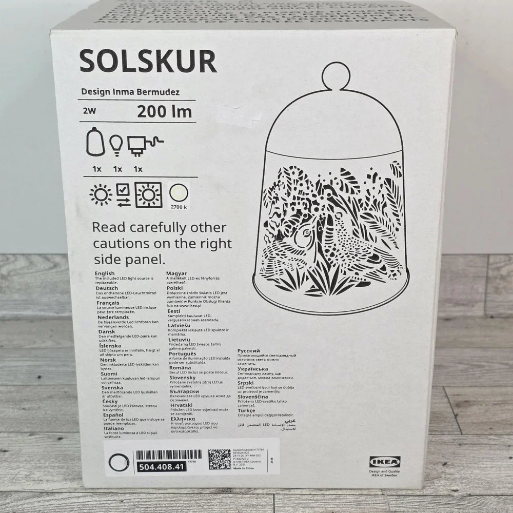 Ikea SOLSKUR Decorative LED Table Lamp White/Brass Lace 7